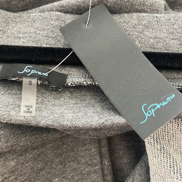 NWT SOPRANO TIE FRONT OFF THE SHOULDER SWEATSHIRT DRESS - Picture 2 of 8